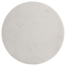 Colette - Round Marble Top Side Table - White And Dark Gray