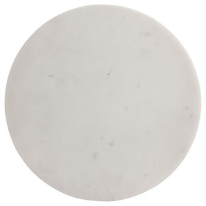 Colette - Round Marble Top Side Table - White And Dark Gray