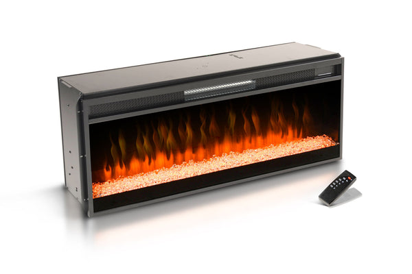 42" Crystal Fireplace Insert Black