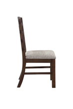 Pascaline - Side Chair (Set of 2) - Gray Fabric, Rustic Brown & Oak Finish