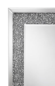 Valerie - Crystal Inlay Rectangle Floor Mirror - Silver