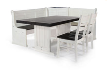 Carriage House - Wood Breakfast Nook Dining Set - Cottage White / Europen Dark