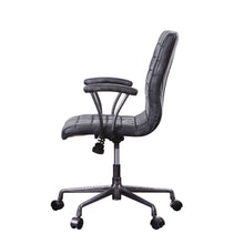 Barack - Office Chair - Vintage Black Top Grain Leather & Aluminum