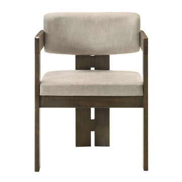 Destin - Side Chair - Light Gray Fabric & Walnut