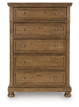 Feddinger - Medium Brown - Five Drawer Chest