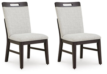Neymorton - Dining Upholstered Side Chair (Set of 2) - Light Gray / Brown