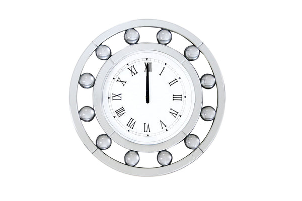 Boffa Geometric Pattern Trim Round Wall Clock Mirrored