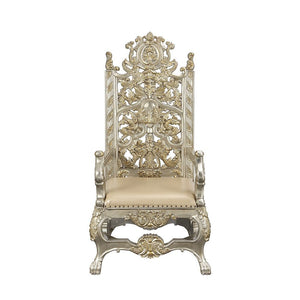 Danae - Arm Chair (Set of 2) - Synthetic Leather , Champagne & Gold