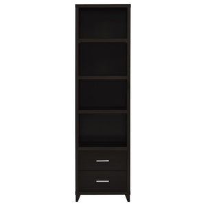 Lewes - 4-Shelf Engineered Wood Media Tower - Cappuccino