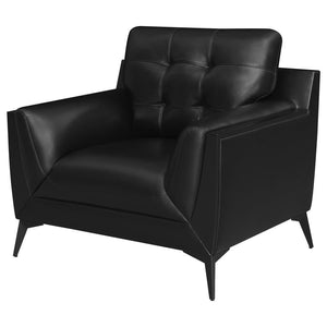 Moira - Upholstered Wedge Arm Tufted Accent Chair - Black