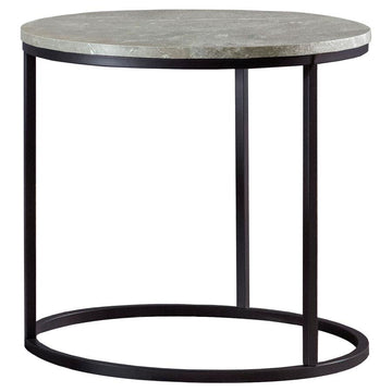 Lainey - Round Faux Marble Side End Table
