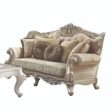 Bently - Loveseat With 5 Pillows (Same Lv01580) - Fabric & Champagne