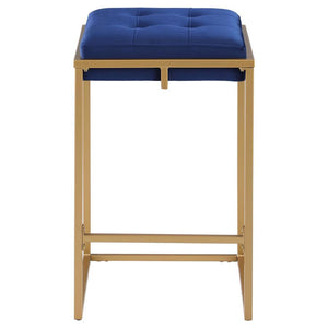 Nadia - Upholstered Backless Counter Stool (Set of 2) - Blue