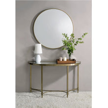 Aditya - Console Table With Mirror - Antique Brass