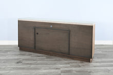 78" Media Console - Light Gray / Wheat