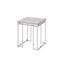 Chafik - End Table - Natural Oak & Chrome