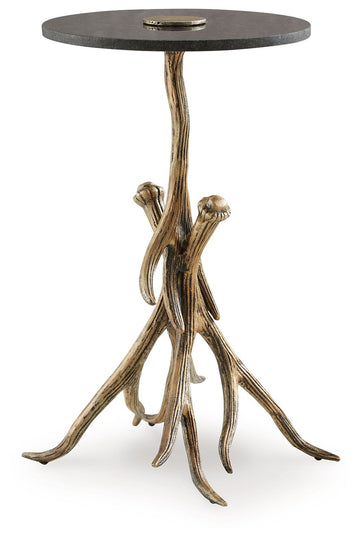 Lemkins - Accent Table - Black / Antique Gold Finish