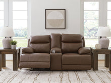 Vonryan - Power Reclining Loveseat With Console / Adj Headrest - Tobacco