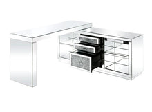 Noralie - Desk - Clear Glass, Mirrored & Faux Diamonds