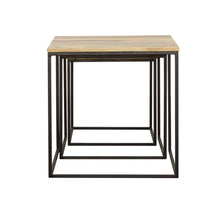 Belcourt - 3 Piece Square Nesting Tables - Natural And Black