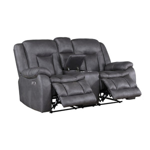 Morello - Console Loveseat With Power Footrest - Gray