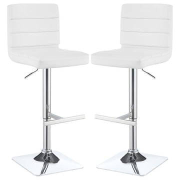 Bianca - Square Upholstered Adjustable Bar Stools (Set of 2)