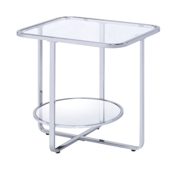 Hollo - End Table - Glass & Chrome