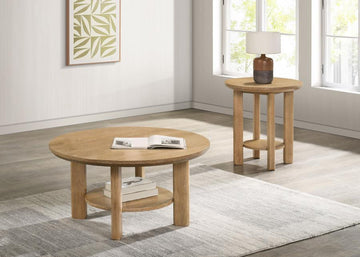Ottowa - Round Wood Coffee Table Set