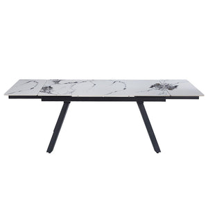 Damita - Ceramic Top Dining Table - White & Black