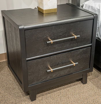 Haldenwick Two Drawer Night Stand Black