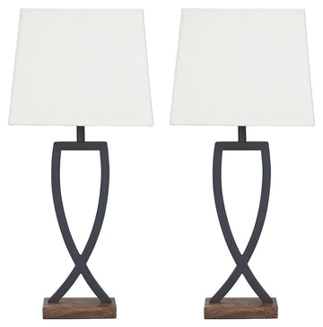 Makara - Metal Table Lamp (Set of 2) - Black / Brown