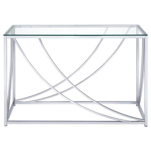 Lille - Glass Top Entryway Sofa Console Table Accents - Chrome