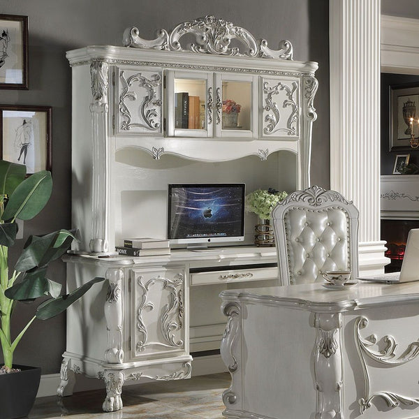 Dresden Computer Desk & Hutch Bone White