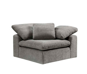 Naveen - Linen Modular Wedge With Pillow - Gray