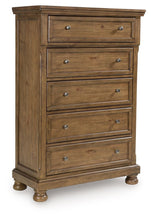 Feddinger - Medium Brown - Five Drawer Chest