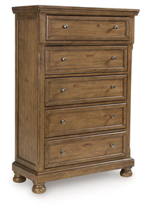 Feddinger - Medium Brown - Five Drawer Chest