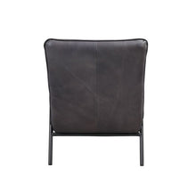 Nignu - Accent Chair - Gray Top Grain Leather & Matt Iron