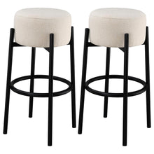 Leonard - Upholstered Backless Round Stools (Set of 2)