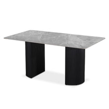 Leander - Dining Table With Ceramic Top - Gray & Black