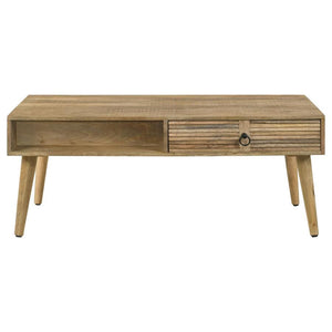 Zabel - 1-Drawer Rectangular Mango Wood Coffee Table - Natural