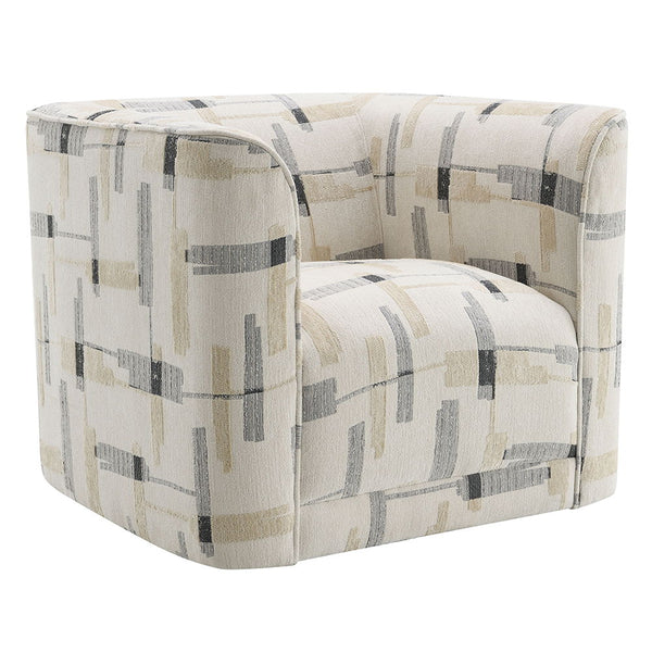 Darya Chair With Swivel Beige Pattern Fabric