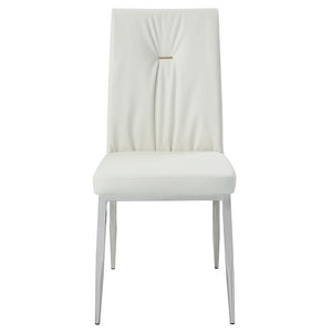 Kamaile - Side Chair (Set of 2) - Beige Synthetic Leather & Chrome