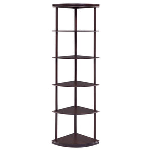 Bonwick - Wood 5-Shelf Corner Bookshelf - Cappuccino