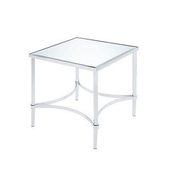 Petunia - End Table - Mirrored & Chrome