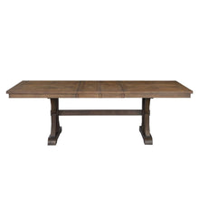 Pascaline - Dining Table - Gray Fabric, Rustic Brown & Oak