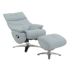 Janella - Motion Accent Chair With Swivel & Ottoman - Babyblue