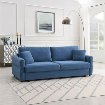 Haran - Sofa With Sleeper - Blue Fabric