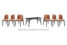 Eliora 7-piece dining set: 1 table + 6 side chairs