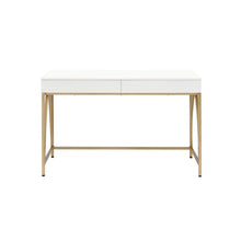 Lightmane - Writing Desk (Same Ac00900) - White High Gloss & Gold