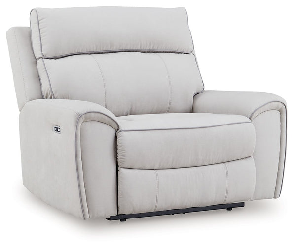 Social Pointe Power Recliner / Adjustable Headrest Pearl / Ash